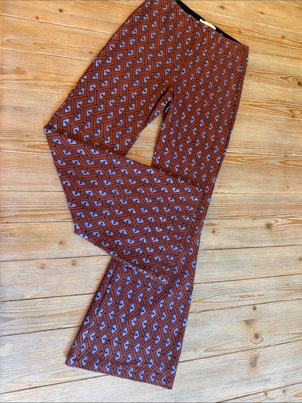 Anthropologie Joni full length pants -Rusty brown with Lavender Geometric Pants
